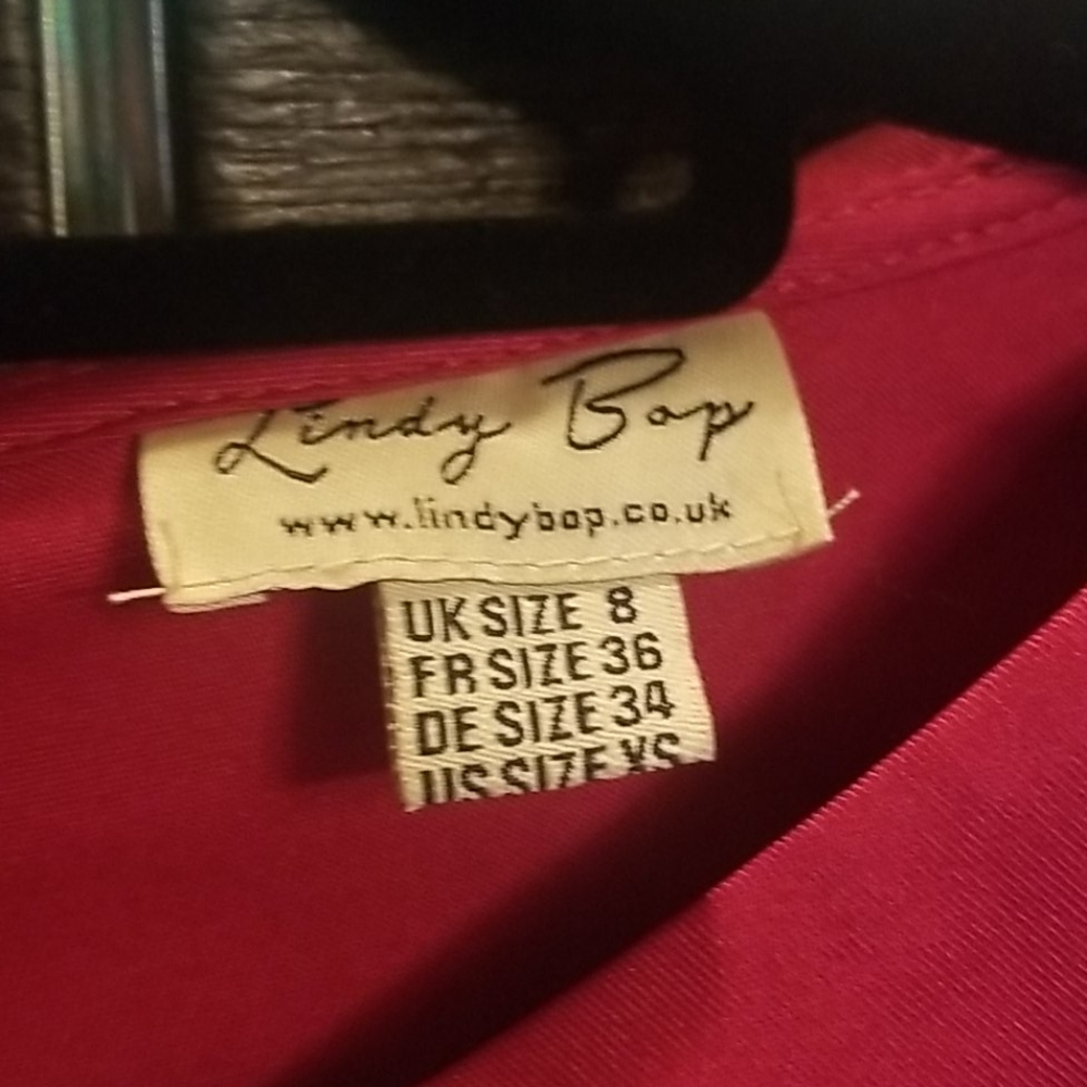 Lindy Bop Vintage-Inspired Dark Red/Burgundy Fit & Flare Dress - Picture 5 of 5